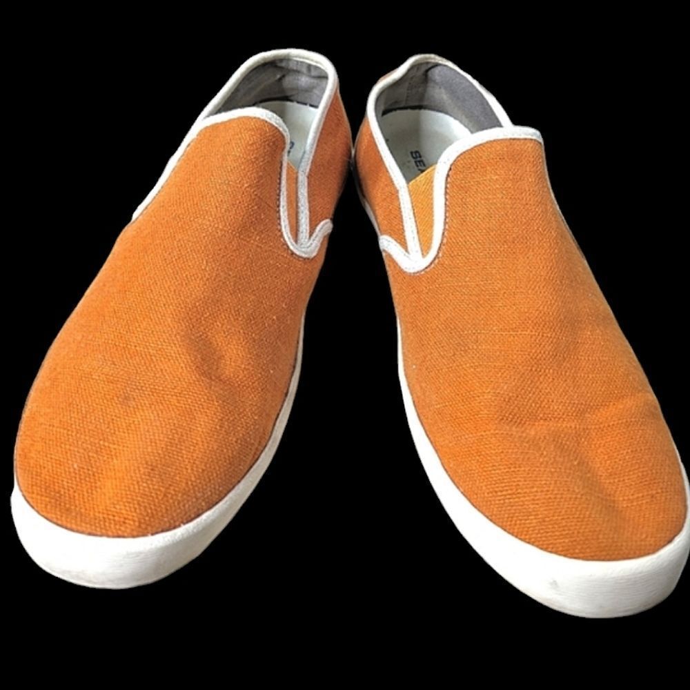 SeaVees Orange Linen Slip On Skater Style Loafers size 10